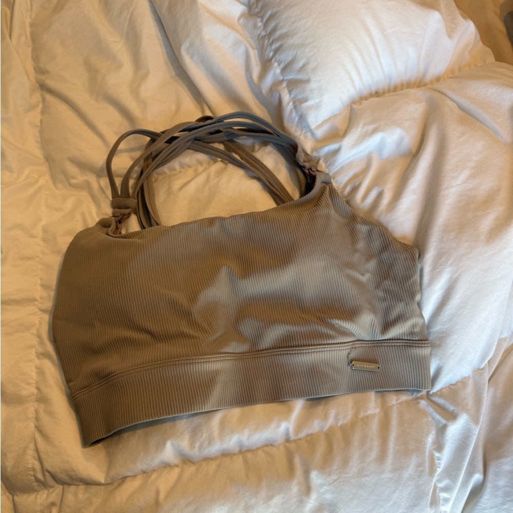Ribbed nursing Sports Bra - Taupe